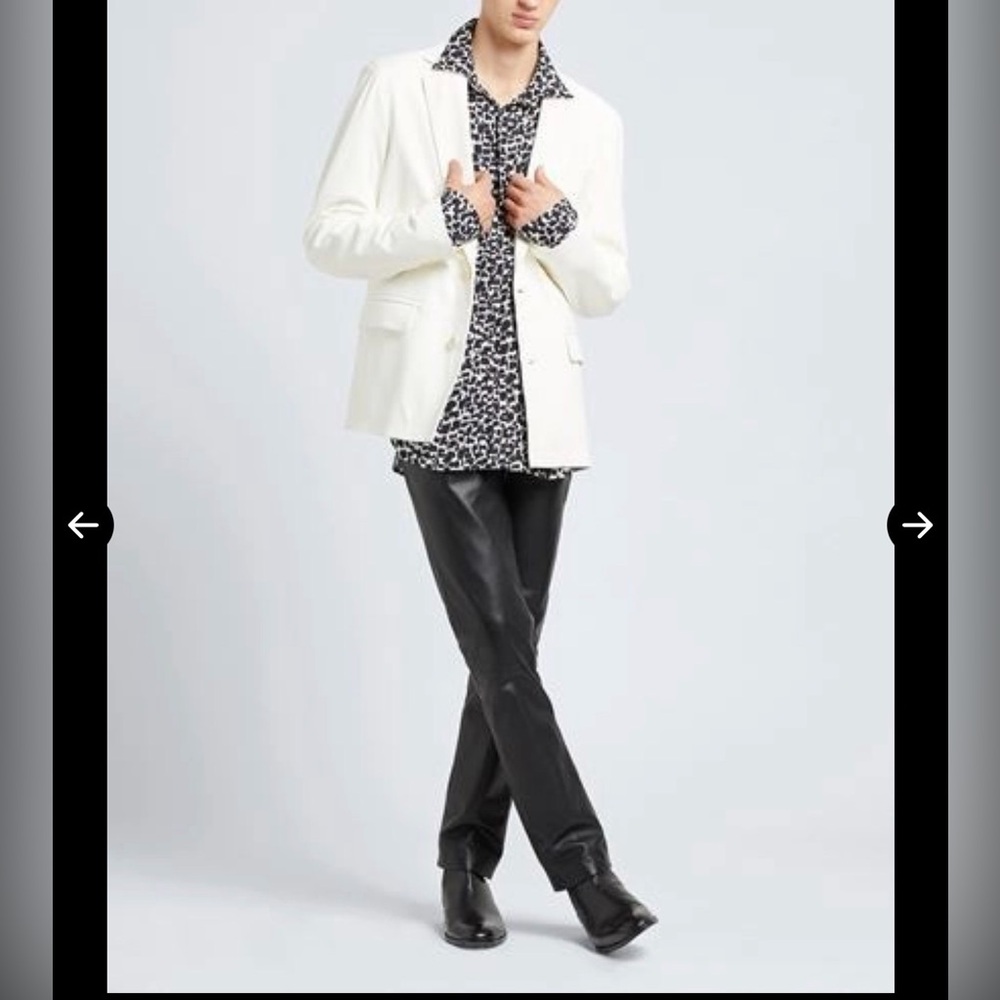 8 by YOOX Lambskin Leather Blazer Jacket